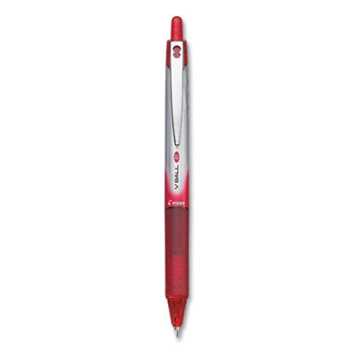 Pilot® VBall RT Liquid Ink Roller Ball Pen, Retractable, Fine 0.7 mm, Red Ink, Red/White Barrel, Dozen - Flipcost