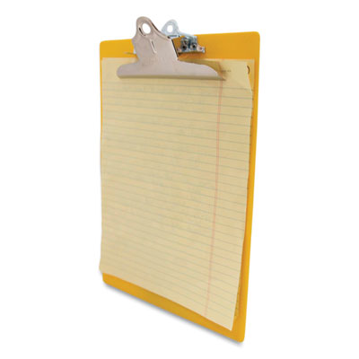 Recycled Plastic Clipboard with Ruler Edge, 1" Clip Capacity, Holds 8.5 x 11 Sheets, Yellow Flipcost Flipcost