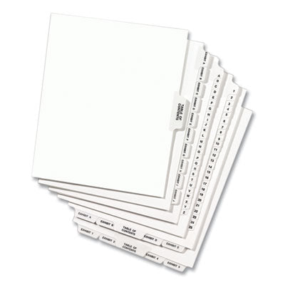 Preprinted Legal Exhibit Side Tab Index Dividers, Avery Style, 27-Tab, A to Z, 14 x 8.5, White, 1 Set Flipcost Flipcost