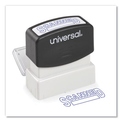 Universal® Message Stamp, SCANNED, Pre-Inked One-Color, Blue - Flipcost