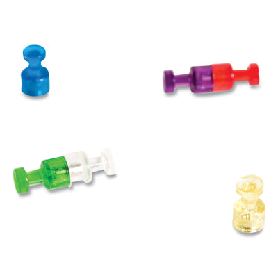 Magnetic Push Pins, Assorted Colors, 0.75" Diameter, 6/Pack Flipcost Flipcost