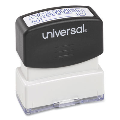 Universal® Message Stamp, SCANNED, Pre-Inked One-Color, Blue - Flipcost
