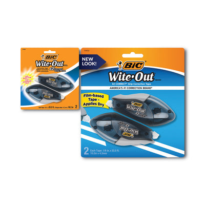 Wite-Out EZ Correct Grip Correction Tape, NonRefill, Smoke Applicator, 0.17" x 402", 2/Pack Flipcost Flipcost