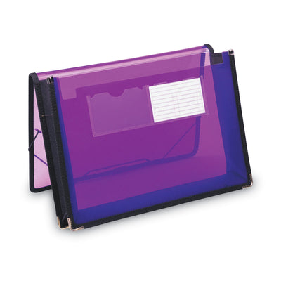 Poly Wallets, 2.25" Expansion, 1 Section, Elastic Cord Closure, Letter Size, Translucent Purple Flipcost Flipcost