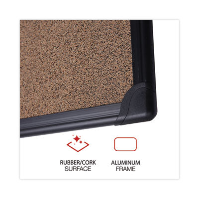 Universal® Tech Cork Board, 36 x 24, Brown Surface, Black Plastic Frame Flipcost Flipcost