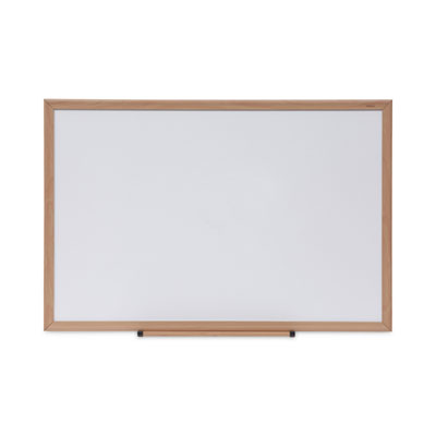 Universal® Deluxe Melamine Dry Erase Board, 36 x 24, Melamine White Surface, Oak Fiberboard Frame Flipcost Flipcost