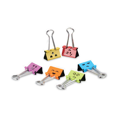 Universal® Emoji Themed Binder Clips with Storage Tub, Medium, Assorted Colors, 42/Pack - Flipcost