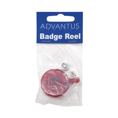Translucent Retractable ID Card Reel, 30" Extension, Red, 12/Pack Flipcost Flipcost