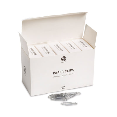 Paper Clips, Medium, Vinyl-Coated, Silver, 200 Clips/Box, 5 Boxes/Pack Flipcost Flipcost