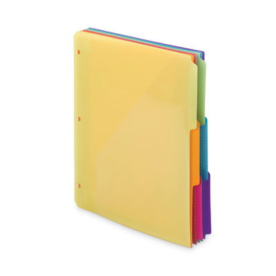 Three-Ring Binder Poly Index Dividers with Pocket, 9.75 x 11.25, Assorted Colors, 30/Box Flipcost Flipcost