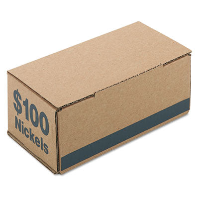 Corrugated Cardboard Coin Storage and Shipping Boxes, Denomination Printed On Side, 9.38 x 4.63 x 3.69, Blue Flipcost Flipcost