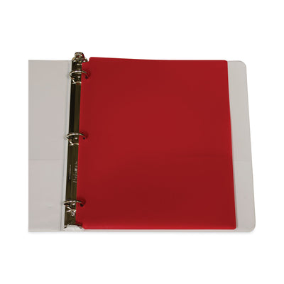 Two-Pocket Heavyweight Poly Portfolio Folder, 3-Hole Punch, 11 x 8.5, Red, 25/Box Flipcost Flipcost
