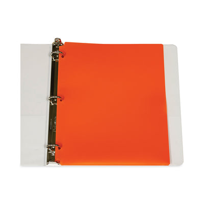 Two-Pocket Heavyweight Poly Portfolio Folder, 3-Hole Punch, 11 x 8.5, Orange, 25/Box Flipcost Flipcost
