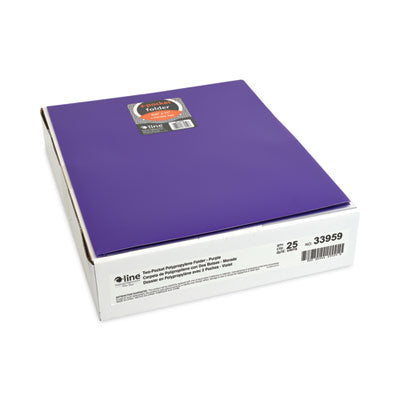 Two-Pocket Heavyweight Poly Portfolio Folder, 11 x 8.5, Purple, 25/Box Flipcost Flipcost