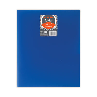 Two-Pocket Heavyweight Poly Portfolio Folder, 11 x 8.5, Blue, 25/Box Flipcost Flipcost