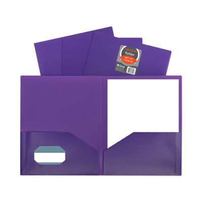 Two-Pocket Heavyweight Poly Portfolio Folder, 11 x 8.5, Purple, 25/Box Flipcost Flipcost