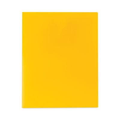 Two-Pocket Heavyweight Poly Portfolio Folder, 11 x 8.5, Yellow, 25/Box Flipcost Flipcost