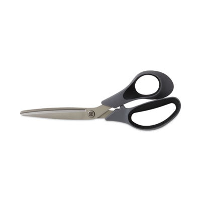 Non-Stick Titanium-Coated Scissors, 8" Long, 3.86" Cut Length, Gun-Metal Gray Blades, Gray/Black Bent Handle Flipcost Flipcost
