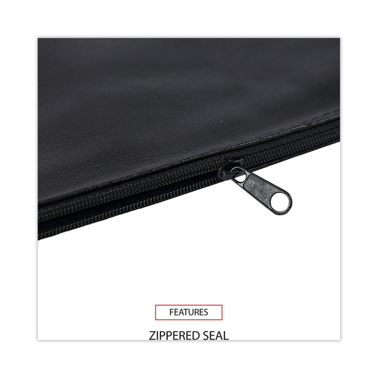 Zippered Wallets/Cases, Leatherette PU, 11 x 6, Black, 2/Pack Flipcost Flipcost