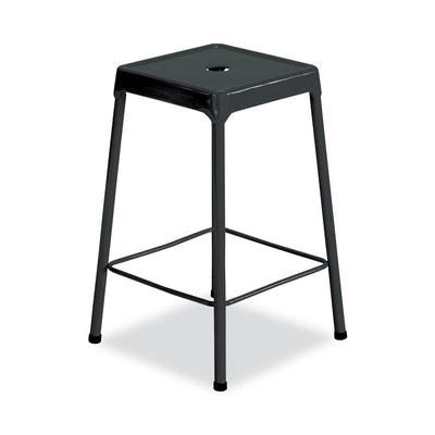 Counter-Height Steel Stool, Backless, Supports Up to 250 lb, 25" Seat Height, Black Flipcost Flipcost