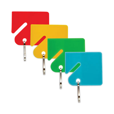 Key Tags, Blue/Green/Red/Yellow, 20/Pack, 3 Packs/Carton Flipcost Flipcost