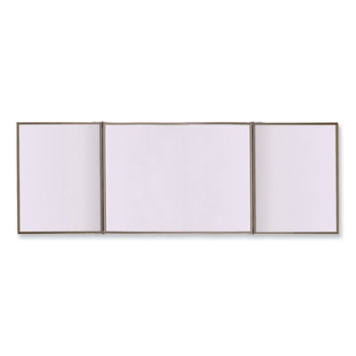 VisuALL PC Whiteboard Cabinet, Beige Fabric Bulletin Board Exterior Doors, 36x24, Aluminum Frame Flipcost Flipcost
