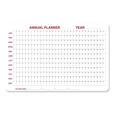 12 Month Whiteboard Calendar with Radius Corners, 36 x 24, White/Red/Black Surface Flipcost Flipcost