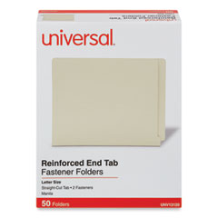Universal® Reinforced End Tab Fastener Folders, 0.75" Expansion, 2 Fasteners, Letter Size, Manila Exterior, 50/Box Flipcost Flipcost