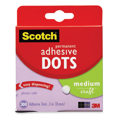 Scotch® Mounting Adhesive Dots, 0.3" dia, Transparent, 300/Pack - Flipcost