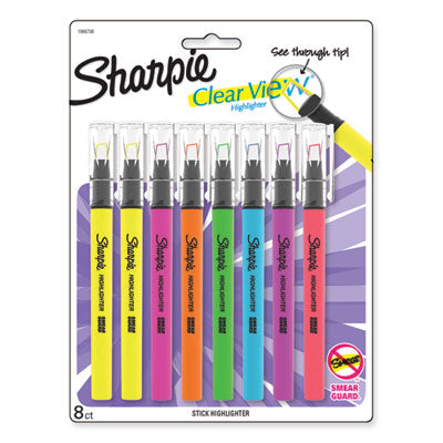 Sharpie® Clearview Pen-Style Highlighter, Assorted Ink Colors, Chisel Tip, Assorted Barrel Colors, 8/Pack - Flipcost