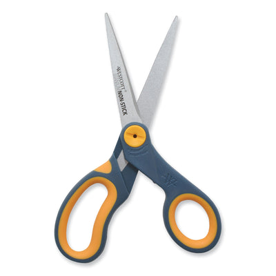 Non-Stick Titanium Bonded Scissors, 8" Long, 3.25" Cut Length, Gray/Yellow Straight Handles, 3/Pack Flipcost Flipcost