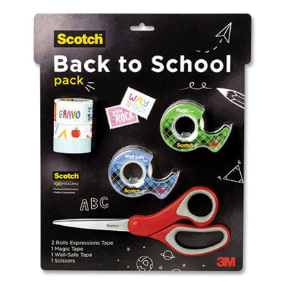 Scotch® Back To School Pack, Assorted Tapes Plus Scissors/Kit - Flipcost