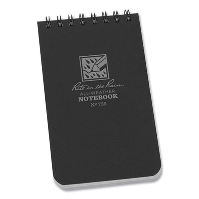 All-Weather Wire-O Notepad, Universal: Narrow Rule and Quadrille Rule, Black Cover, 50 White 3 x 5 Sheets - Flipcost