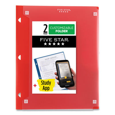 Five Star® Two-Pocket Portfolio Clear View, 11" x 8.5", Randomly Assorted - Flipcost