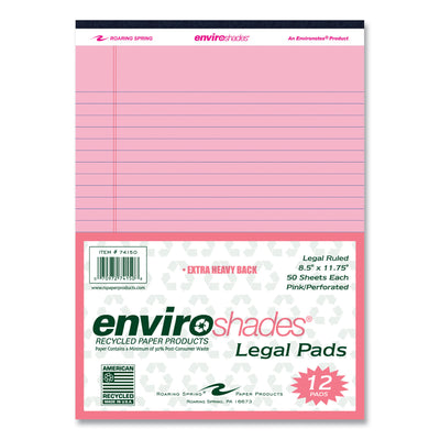 Enviroshades Legal Notepads, 50 Pink 8.5 x 11.75 Sheets, 72 Notepads/Carton, Ships in 4-6 Business Days Flipcost Flipcost