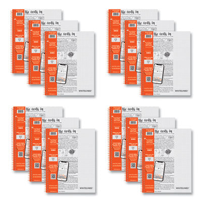 Whitelines Notebook, Quadrille Rule, (5 sq/in), Gray/Orange Cover, (70) 11 x 8.5 Sheets, 12/CT, Ships in 4-6 Business Days - Flipcost