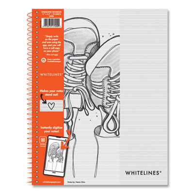Whitelines Notebook, Medium/College Rule, Gray/Orange Cover, (70) 8.5 x 11 Sheets, 12/Carton, Ships in 4-6 Business Days - Flipcost