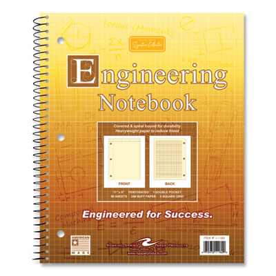 Wirebound Engineering Notebook, 20 lb Paper Stock, Buff Cover, 80 Buff 11 x 8.5 Sheets, 24/Carton, Ships in 4-6 Business Days - Flipcost