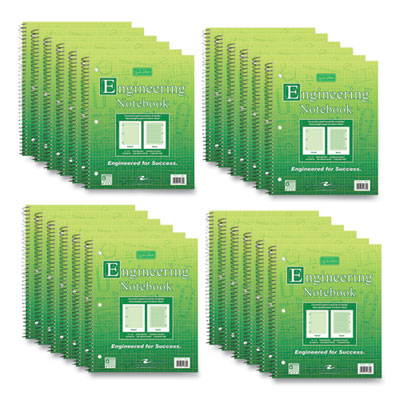 Wirebound Engineering Notebook, 20 lb Paper Stock, Green Cover, 80-Green 11 x 8.5 Sheets, 24/CT, Ships in 4-6 Business Days - Flipcost
