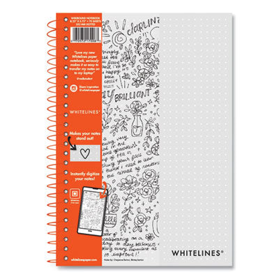 Whitelines Notebook, Dot Rule (5 mm), Gray/Orange Cover, (70) 8.25 x 5.75 Sheets, 12/Carton , Ships in 4-6 Business Days - Flipcost