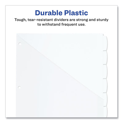 Write and Erase Durable Plastic Dividers with Straight Pocket, 8-Tab, 11.13 x 9.25, White, 1 Set Flipcost Flipcost