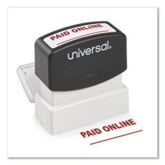 Universal® Message Stamp, PAID ONLINE, Pre-Inked One-Color, Red - Flipcost