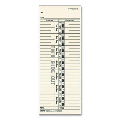 TOPS™ Time Clock Cards, Replacement for 10-800292, One Side, 3.5 x 9, 500/Box - Flipcost