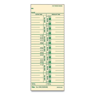 TOPS™ Time Clock Cards, Replacement for 10-800292, One Side, 3.5 x 9, 500/Box - Flipcost