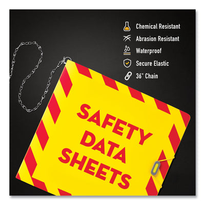 UltraDuty Safety Data Sheet Binders with Chain, 3 Rings, 3" Capacity, 11 x 8.5, Yellow/Red Flipcost Flipcost