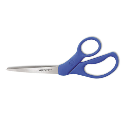 Preferred Line Stainless Steel Scissors, 8" Long, 3.5" Cut Length, Blue Offset Handle Flipcost Flipcost