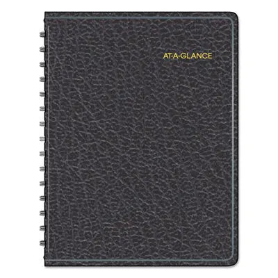 AT-A-GLANCE Four-Person Group Undated Daily Appointment Book, 10.88 x 8.5, Black Cover, 12-Month (Jan to Dec): Undated Flipcost Flipcost