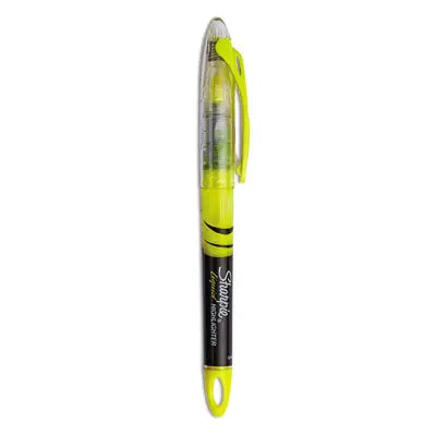 Sharpie® Liquid Pen Style Highlighters, Fluorescent Yellow Ink, Chisel Tip, Yellow/Black/Clear Barrel, Dozen Flipcost Flipcost