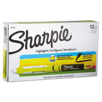 Sharpie® Liquid Pen Style Highlighters, Fluorescent Yellow Ink, Chisel Tip, Yellow/Black/Clear Barrel, Dozen Flipcost Flipcost