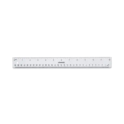 UNIVERSAL OFFICE PRODUCTS Clear Plastic Ruler, Standard/Metric, 12" Long, Clear Flipcost Flipcost